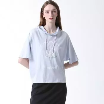 Футболка с капюшоном She S Miss GliTTer Lettering Цена 198 000 вон Light blue (LL)/55