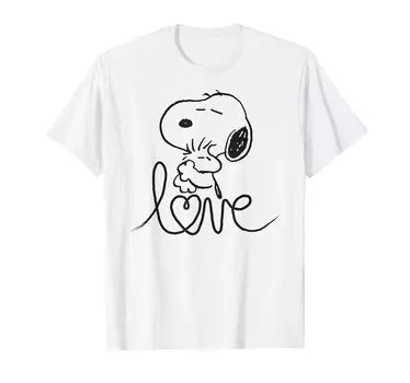 Футболка с контуром любви Снупи и Вудстока PEANUTS белый
