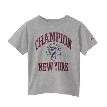Футболка с коротким круглым графическим логотипом и половинным верхом и низом CKSXW07Z Oxford Grey 120 [Champion], брюки, для детей, комплект, рукав, воротник, комплект с футболкой,