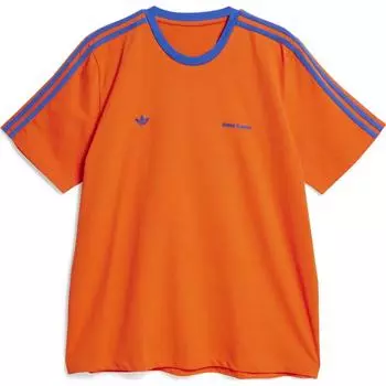 Футболка с коротким рукавом adidas x Wales Bonner, ярко-оранжевая/цвета королевского синего цвета для мужчин IZ1891 L