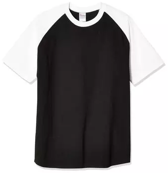 Футболка с коротким рукавом CRT Heavyweight Raglan черного и белого цвета, размер XL в Японии [Print Star], 5,6 унций (эквивалент XL)