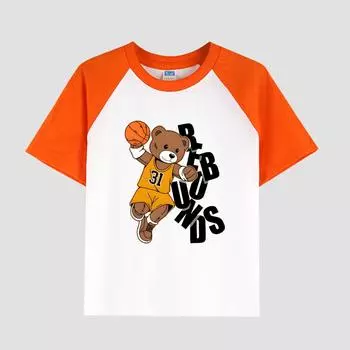 Футболка с коротким рукавом для мальчиков, повседневная, со вставкой на рукаве, хлопковая ткань, модный летний детский топ 100cm