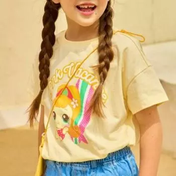 Футболка с коротким рукавом Emotion Castle Girls Catch Teen Ping Hatching Trust Ping Joaping Bangle Ping, популярный персонаж в Корее