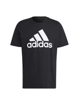 Футболка с коротким рукавом Essentials Single Jersey Big Logo ECQ96 S [Adidas] черная/белая (IC9347)