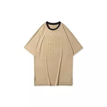 Футболка с коротким рукавом и круглым вырезом Li Ning Wade Series с буквенным принтом, мужская, бежевая ATSQ089-2 M