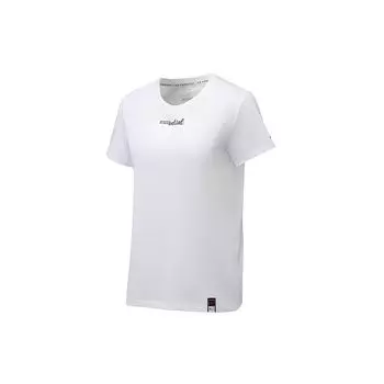 Футболка с коротким рукавом и круглым вырезом Li Ning Training Series с логотипом и буквенным принтом, женские топы белого цвета ATSR002-2
