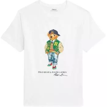 Футболка с коротким рукавом и круглым вырезом Polo Ralph Lauren Logo, детские топы, белая 323853828-043 XL