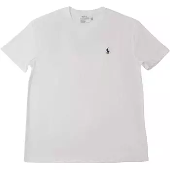 Футболка с коротким рукавом и круглым вырезом с логотипом Polo Ralph Lauren Мужские футболки Белый 710865767-004 L