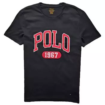 Футболка с коротким рукавом и круглым вырезом с логотипом Polo Ralph Lauren, черная, 710796090-001 S
