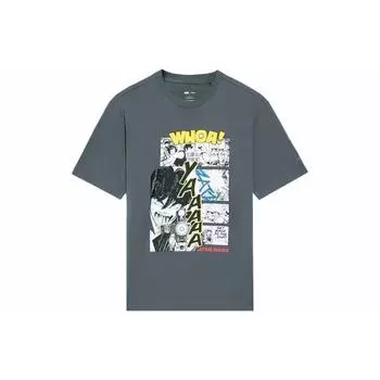 Футболка с коротким рукавом и круглым вырезом Li Ning X Disney Star Wars Series с мультяшным принтом, мужские топы, серая AHSS573-4 M