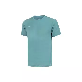 Футболка с коротким рукавом и круглым вырезом Li Ning Plain Logo Printed, мужская, светло-синяя, ATSS599-4 M