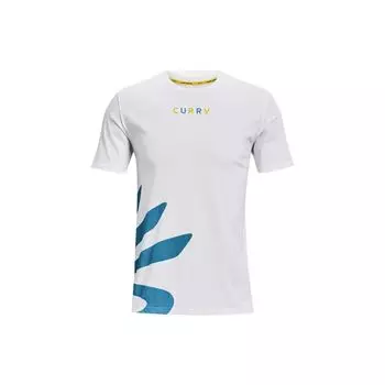 Футболка с коротким рукавом и круглым вырезом Under Armour с принтом карри, мужские топы, белые 1368317-100 XXL