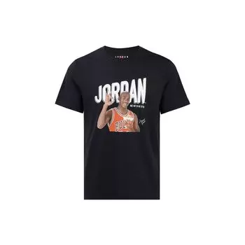 Футболка с коротким рукавом и круглым вырезом Jordan с логотипом Jordan, черные мужские топы DV8435-010 M