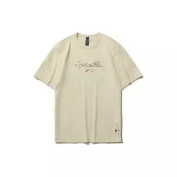 Футболка с коротким рукавом и круглым вырезом Li Ning X Jackie Chan Collaboration Kung Fu Series, мужские топы, цвет Paper-White AHSR251-1 XL