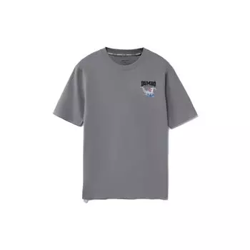 Футболка с коротким рукавом и круглым вырезом Li Ning X Disney Collaboration Dumbo Series Cartoon Print, женские топы, цвет Frost-Gray AHSRA70-2 S