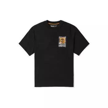 Футболка с коротким рукавом и круглым вырезом Timberland Printed Logo, мужские топы, черная A2CN8001 XL