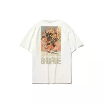 Футболка с коротким рукавом и круглым вырезом Li Ning Badfive Bull Print, мужские топы, цвет белый AHSR027-1 S