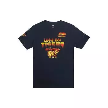 Футболка с коротким рукавом и круглым вырезом с принтом букв и цифр Li Ning Tiger, мужские топы, черная ATSSC31-1 M