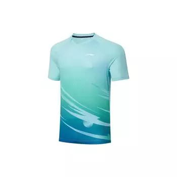 Футболка с коротким рукавом и логотипом серии настольного тенниса Li Ning, быстросохнущая, унисекс, AAYT031-3