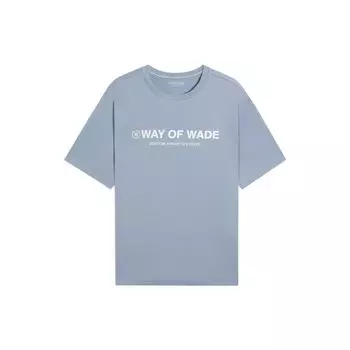 Футболка с коротким рукавом и принтом букв Li Ning Wade Series, повседневная, мужская, цвет мягкий, серо-голубой AHSS809-3 XXL