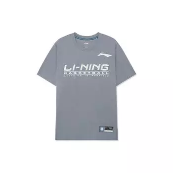 Футболка с коротким рукавом и принтом букв серии Li Ning Cba, мужская, серая ATSR565-1 M