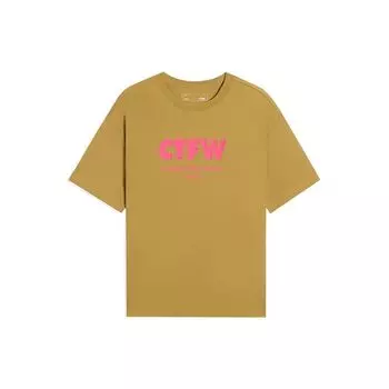Футболка с коротким рукавом и принтом букв Li Ning Sports Lifestyle Series, топы унисекс, цвет Seed-Brown AHSSB85-2 L