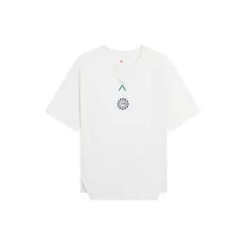 Футболка с коротким рукавом и принтом Li Ning, свободная, унисекс, цвет белый AHSSB53-1 M