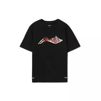 Футболка с коротким рукавом и принтом логотипа Li Ning Sport Trend Series, мужская, черная, AHSR535-2 XXL