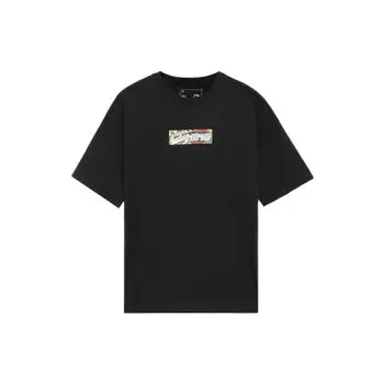 Футболка с коротким рукавом и принтом в виде букв от Li Ning Sports Fashion Series, топы унисекс AHSS565-3 XL