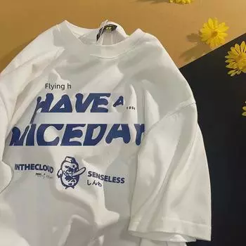 Футболка с коротким рукавом и принтом в японском ретро-стиле унисекс - повседневная летняя мода XL