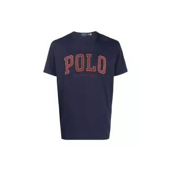 Футболка с коротким рукавом и вышитым логотипом Polo Ralph Lauren, мужская, темно-синяя, 710917892-001 S
