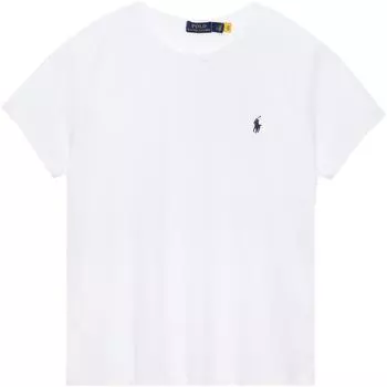Футболка с коротким рукавом и вышитым логотипом Polo Ralph Lauren, женская, белая 211898698-005 M