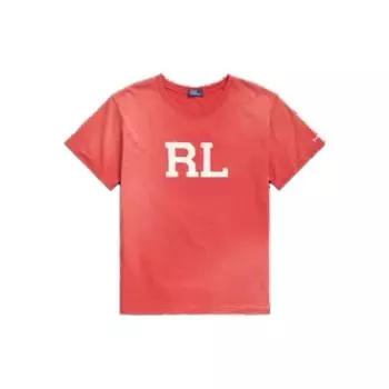 Футболка с коротким рукавом из хлопкового джерси с логотипом Polo Ralph Lauren, женские топы, красные WMPOKNINCU20734-600 XS