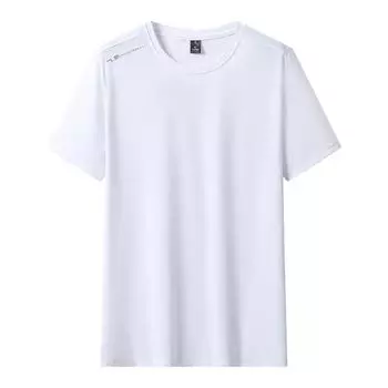 Футболка с коротким рукавом из ледяного шелка, летняя, тонкая, облегающая, мужская и женская, свободного кроя, больших размеров, с принтом, спортивная, для фитнеса, быстросохнущая, с рукавом до локтя 8XL белый