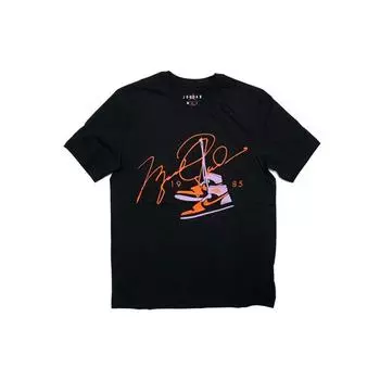 Футболка с коротким рукавом Jordan AJ85 Signature Print, мужские топы, черные BQ5539-010 S
