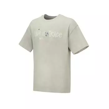 Футболка с коротким рукавом Li Ning Earth, бесшовная, с круглым вырезом и буквенным принтом, мужская, оливково-зеленого цвета AHST119-3 3XL