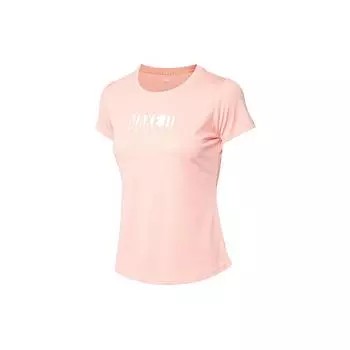Футболка с коротким рукавом Li Ning Quick-Drying Letter Print, женские топы, светло-персиково-розового цвета ATSP088-6 S