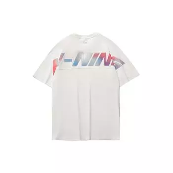 Футболка с коротким рукавом Li Ning Sport Fashion Series с красочным принтом букв, мужские топы, белая AHSR159-1 L