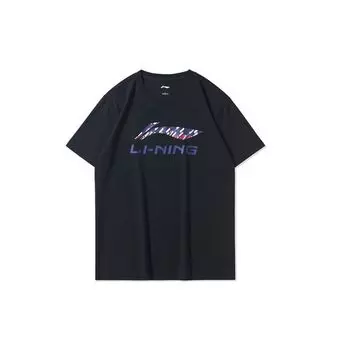 Футболка с коротким рукавом Li-Ning Sports Fashion Series Alphabet для мужчин, черные AHSQ451-2 L