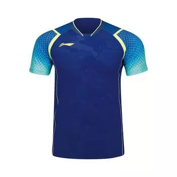 Футболка с коротким рукавом Li Ning Table Tennis Series Champion Edition унисекс, светло-голубая AAYU039-3 2XL