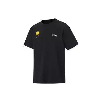 Футболка с коротким рукавом Li Ning X OG Slick Collaboration Smiley Face Letter Loose Unisex, черная AHST673-3 XL