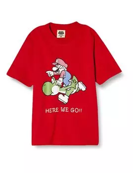 Футболка с коротким рукавом Mario Yoshi Character Goods Retro Boys 22813559 красная 2 120 [Super Mario]