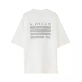 Футболка с коротким рукавом North Never Stop ING UV O [The Face], унисекс, защита, белая, белый