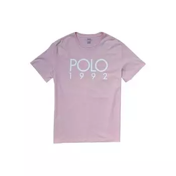 Футболка с коротким рукавом с принтом букв и цифр Polo Ralph Lauren, женская футболка, розовая 710800998-007 XXL