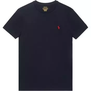 Футболка с коротким рукавом с вышитым логотипом Polo Ralph Lauren, мужская, темно-синяя, 710680785-004 S