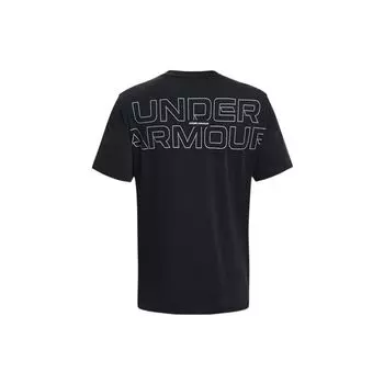 Футболка с коротким рукавом Under Armour Outline с буквенным принтом и круглым вырезом, мужские топы, черные 1379109-001 L