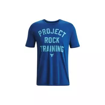 Футболка с коротким рукавом Under Armour Project Rock с графическим принтом и круглым вырезом, мужские топы Phantom-Blue 1376891-471 L