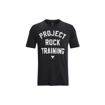 Футболка с коротким рукавом Under Armour Project Rock с графическим принтом и круглым вырезом, мужские топы, черные 1376891-001 M