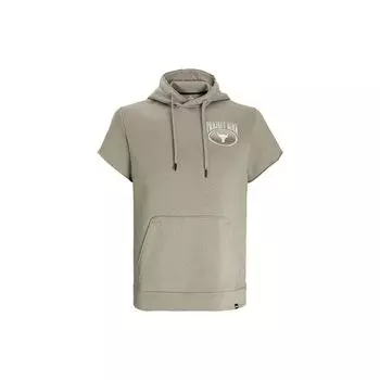 Футболка с коротким рукавом Under Armour Project Rock Letter Animal Print с флисовым дизайном и капюшоном, мужские топы цвета буйволиного хаки 1383209-203 S