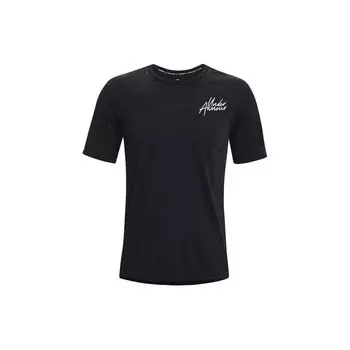 Футболка с коротким рукавом Under Armour Snow Wash с буквенным принтом и круглым вырезом, мужские топы, черные 1373871-001 S